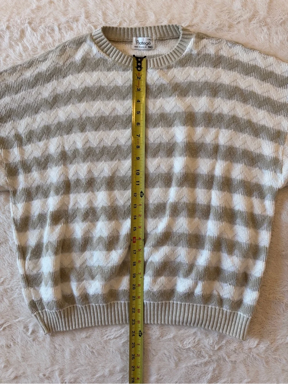 Vintage Protege by TAG 90s Textured Chevron Knit Sweater Men's XL Made in USA
